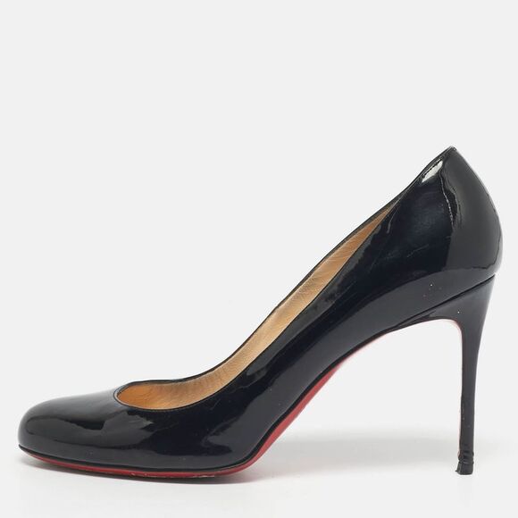 Christian Louboutin Black Patent Leather Simple Pumps Size 39